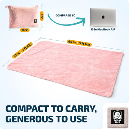 Travel Blanket Airplane Compact with Hoodie – 2in1 Airplane Travel Accessories from Plane Blanket to Travel Pillow with Luggage Strap, Soft Handle & Secure Pocket