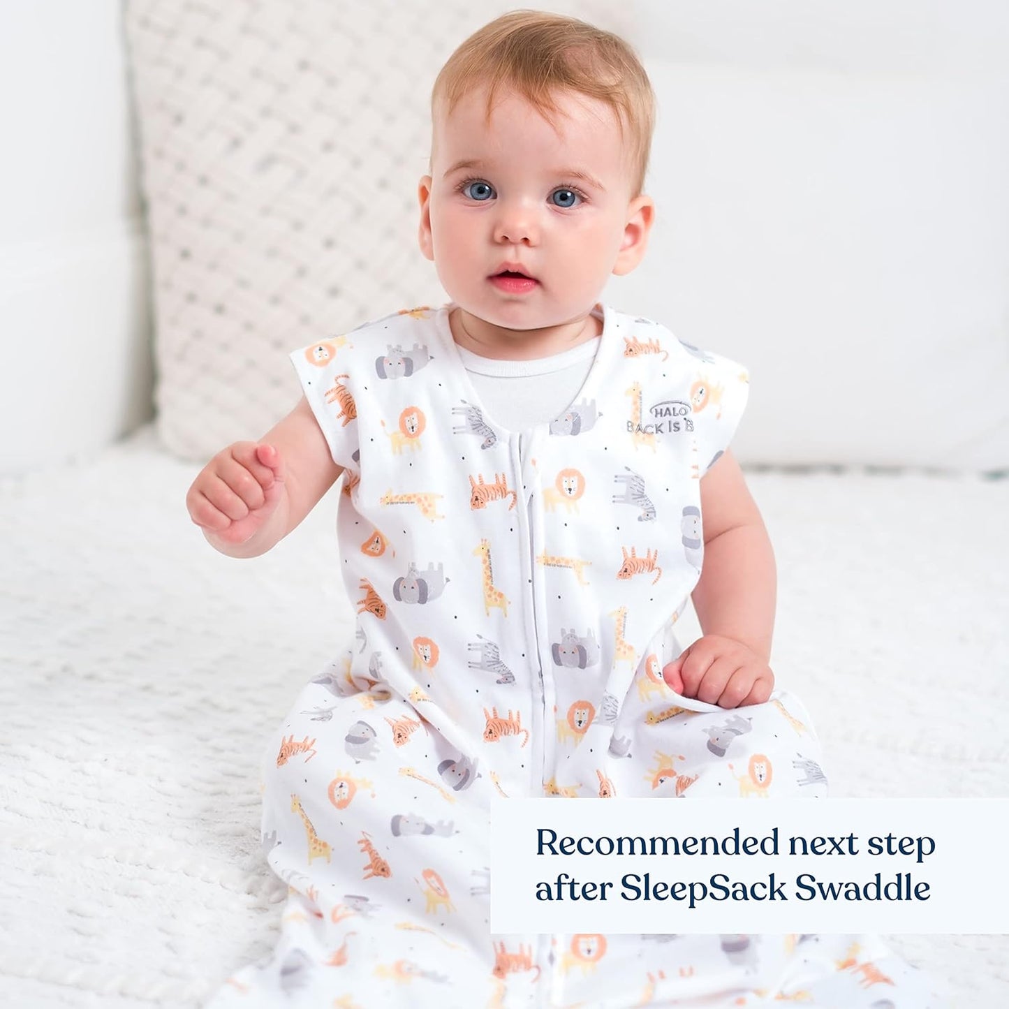 HALO SleepSack, 100% Cotton Wearable Blanket, Swaddle Transition Sleeping Bag, TOG 0.5, Ocean Life, Medium, 6-12 Months