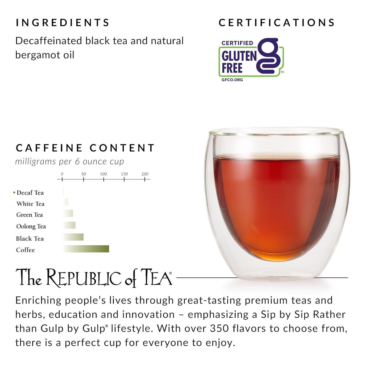 The Republic of Tea Decaf Earl Greyer Black Tea, 50 Count