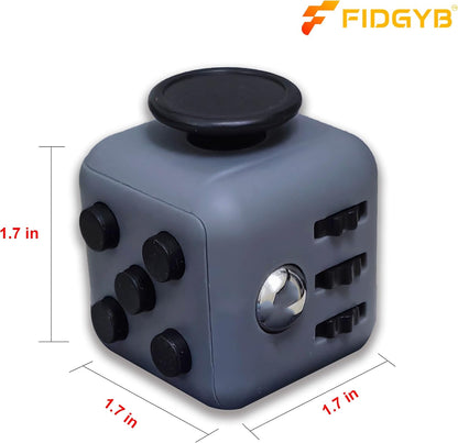 Cube Fidget Stress Relief Toy for Adults & Kids, Smooth, Quiet Sensory Toy for Anxiety, Focus & ADHD Idea[Black_Green]
