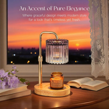 Candeldo Candle Warmer Lamp with Timer: Black Candle Warming Lamp Height Adjustable Wax Melt Warmer Dimmable Modern Farmhouse New Home Bedroom Decor Mothers Day Housewarming Gift for Women