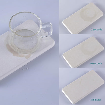 NiuYichee Set of 4 Water Absorbent Diatomite Coasters, Dish Soap Stone Tray