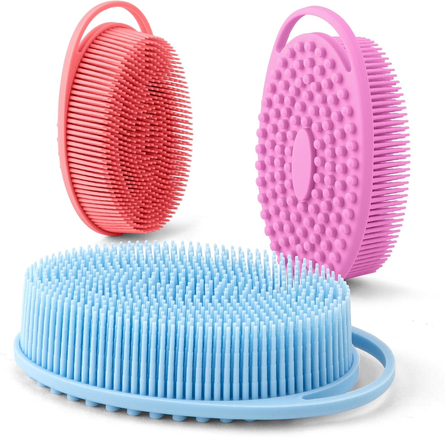 Silicone Body Scrubber, Exfoliating Body Scrubber Silicone, 3pack Soft Loofah Silicone Body Scrubbers for Use in Shower, Shower Scrubber for Body, Silicone Scrubber Men Women for All Skin