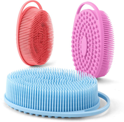 Silicone Body Scrubber, Exfoliating Body Scrubber Silicone, 3pack Soft Loofah Silicone Body Scrubbers for Use in Shower, Shower Scrubber for Body, Silicone Scrubber Men Women for All Skin