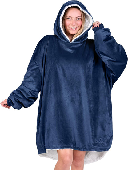 Bare Home Wearable Blanket Hoodie - Soft Plush Sherpa - Warm and Cozy - Oversized Wearable Blanket
