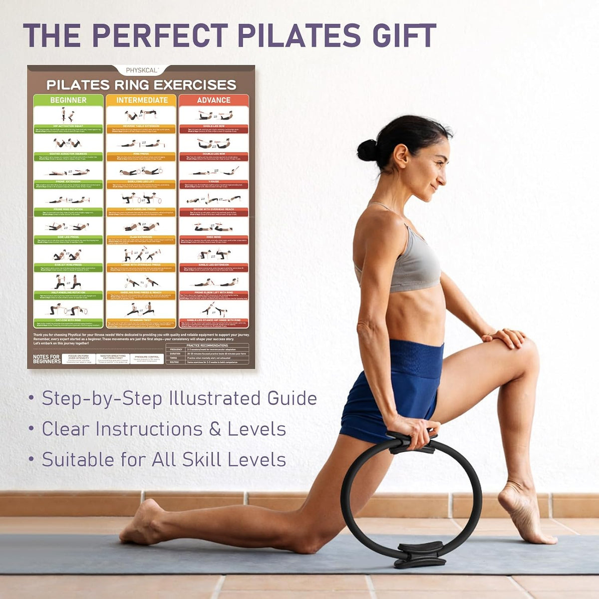 PhysKcal Pilates Ring, 15-Inch Magic Circle with Thick Padded Handle