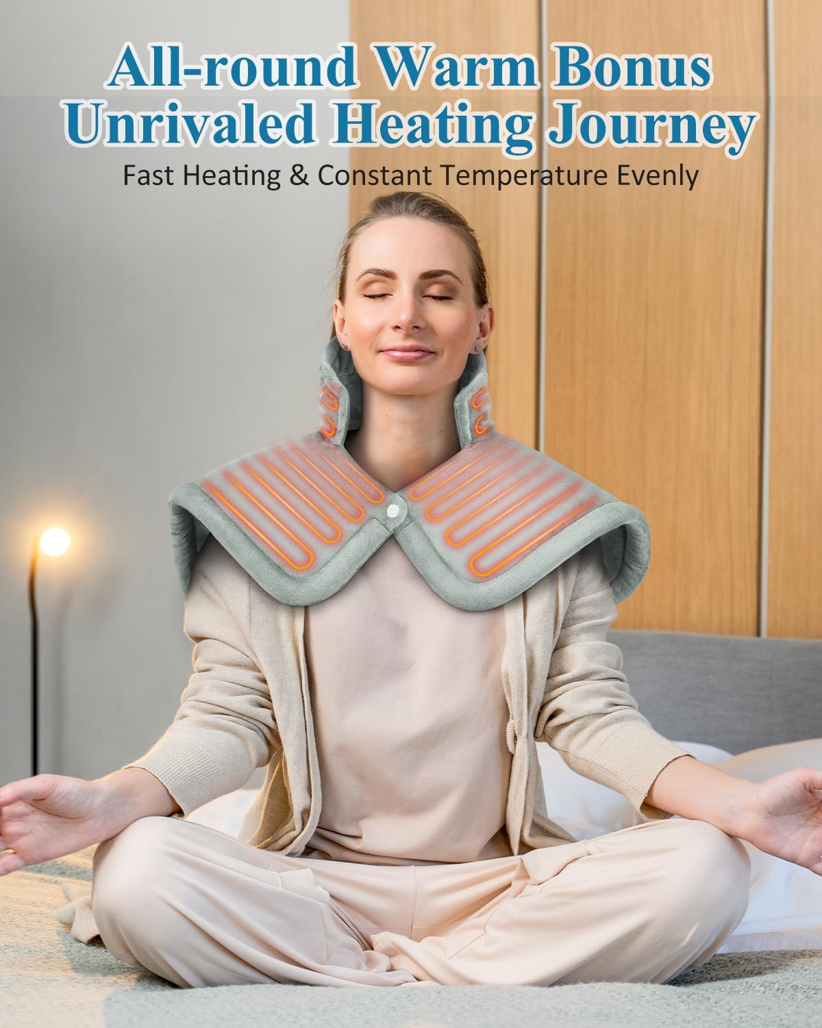 Heating Pad for Neck Shoulders Back, Electric Heat Pads, Weighted Heated Wrap for Daily Relax 6 Heat Settings 4 Auto Timers, Birthday Gifts for Women Men Mom Dad Wife Husband, 24"x33", ETL Certified