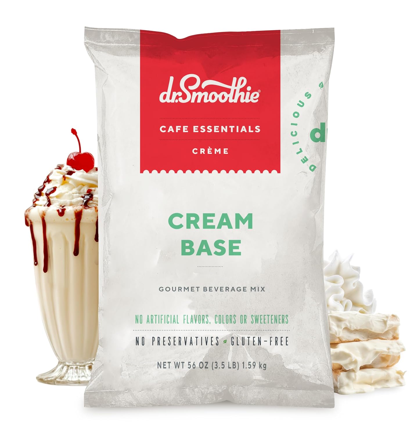 Café Essentials Matcha Green Tea Latte Frappe Mix – No Artificial Colors, Flavors, or Sweeteners – Shelf Stable – 51mg of Caffeine – Great for Hot, Iced, & Frozen Frappes (3.5 lb Bag, 30 Servings)