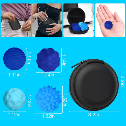 BUSOHA Silicone Fidget Balls - 4 Pack Fidget Toys Adults Sensory Toys Stress Balls for Adults Teens Gifts for Calming,Autism and ADHD Office