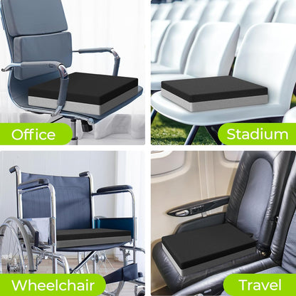 AUVON Ventilation Seat Cushion with Innovation Heat Dissipation Design, Wheelchair Cushion with Supportive Memory Foam, Waterproof & Anti-Slip Cover, Improve Lower Back & Tailbone Comfort