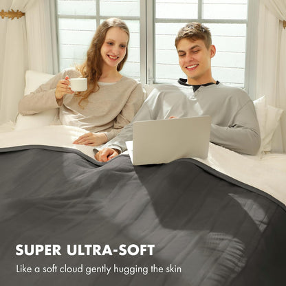 Heated Blanket Throw 50" x 60" - Soft Flannel Sherpa Electric Blanket Throw with 5 Heating Levels & 4 Hours Auto Off, Machine Washable, Ideal Gift for Grandma (Purple)