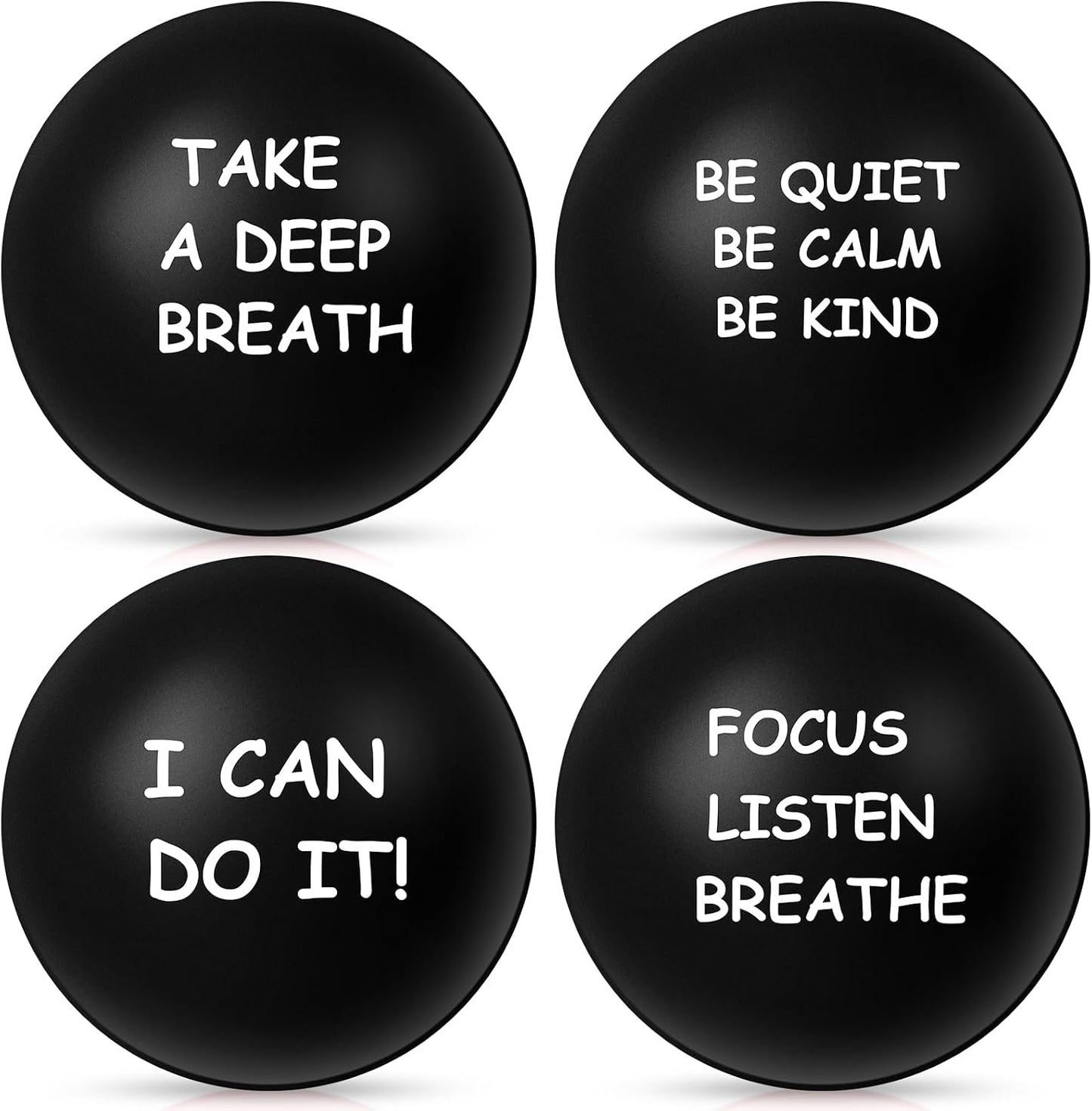 Ceenna 4 Pcs Motivational Balls for Adults Anxiety Relief, Black