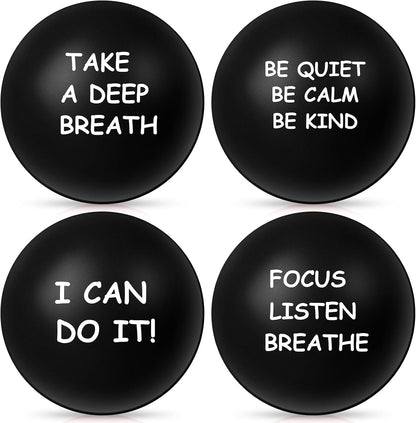Ceenna 4 Pcs Motivational Balls for Adults Anxiety Relief, Black