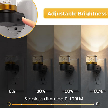 L LOHAS LED Night Light, Dimmable Night Lights Plug into Wall, Automatic Night Lights Plug in with Auto Light Sensor,Adjustable Brightness Amber LED Night Light, for Bedroom Hallway Home Decor