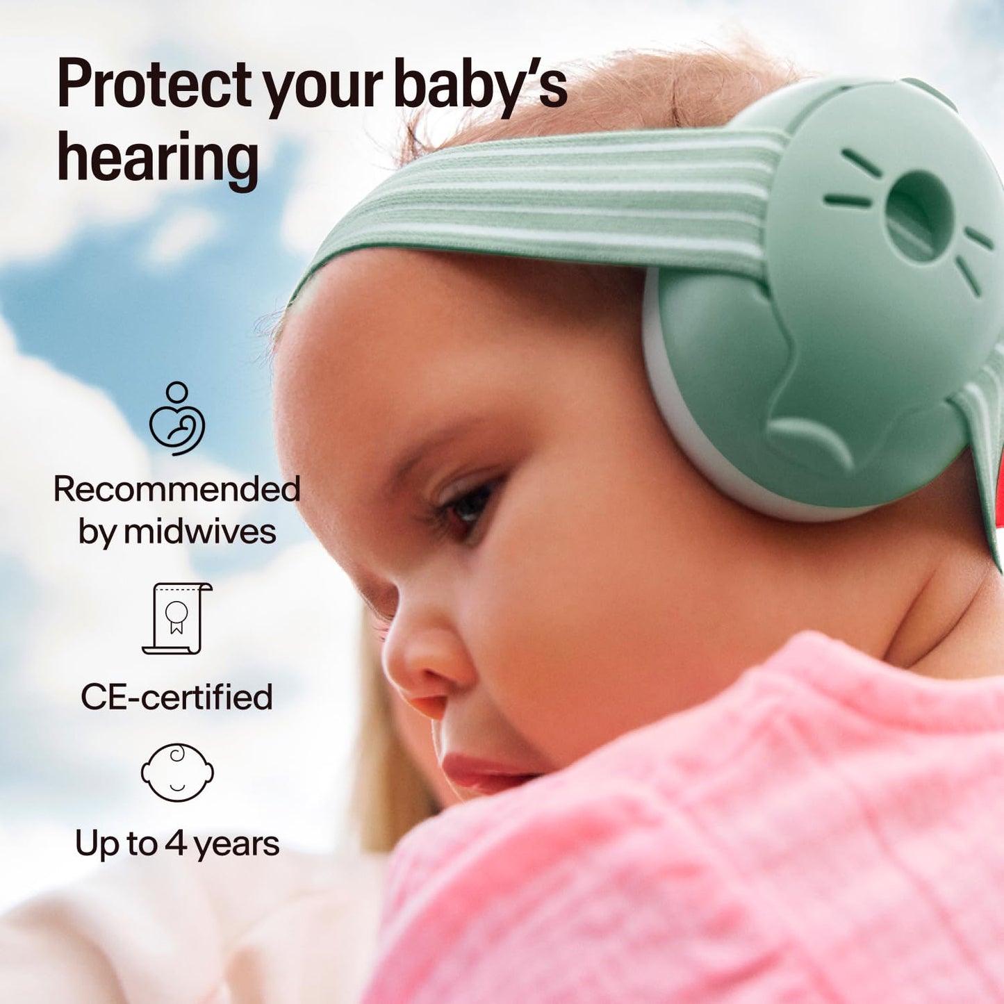 Alpine Muffy Baby Ear Protection for Babies and Toddlers up to 36 Months - CE & ANSI Certified - Noise Reduction Earmuffs - Comfortable Baby Headphones Against Hearing Damage & Improves Sleep - Blush