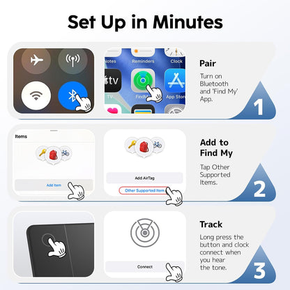 Apple Find My Wallet Tracker Card, Rechargeable Slim Bluetooth Wallet Finder for iPhone, Item Locator for Wallet, Keys, Passport & Luggage, iOS Only, Black