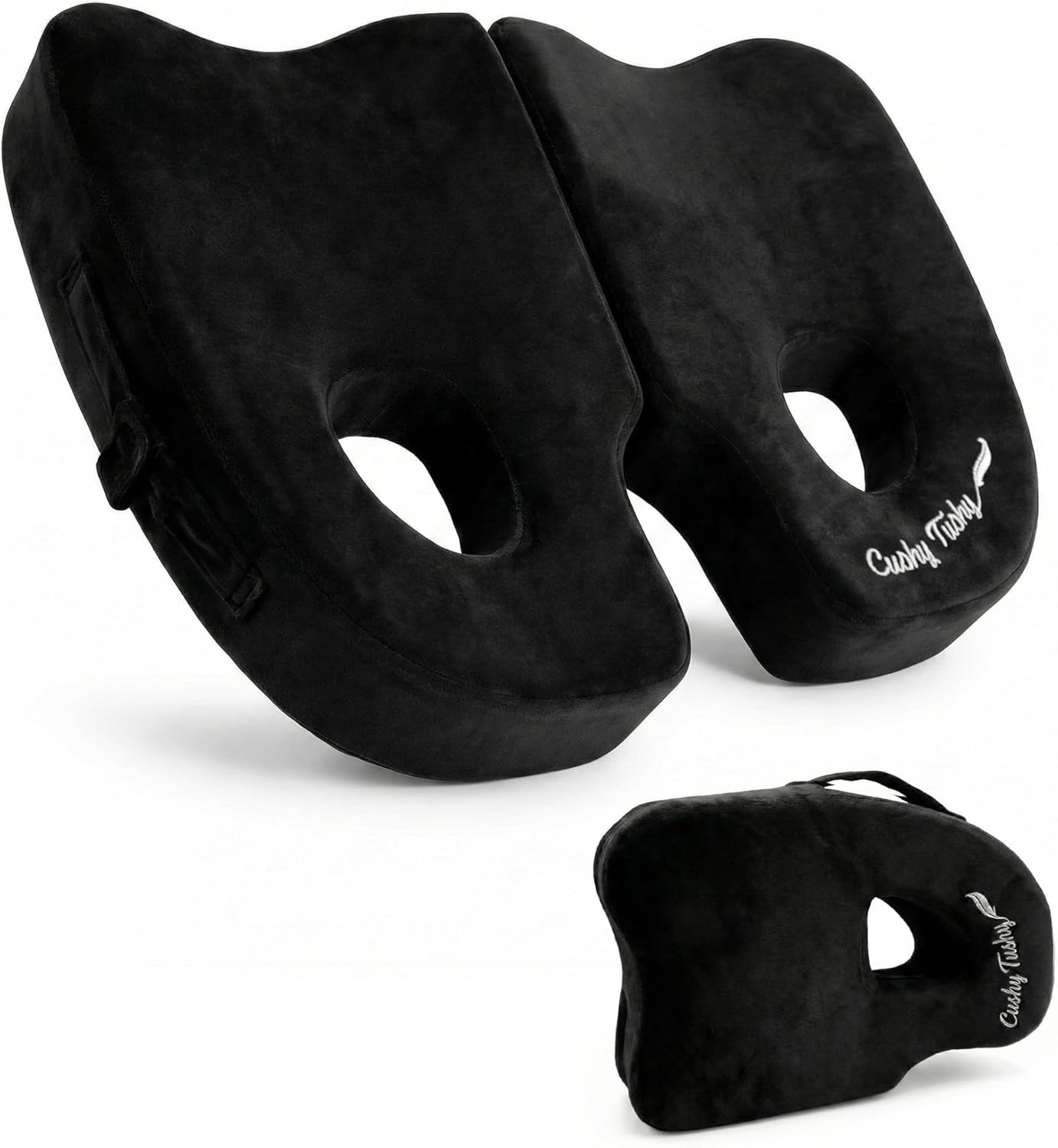 Cushy Tushy Premium Foldable Travel Seat Cushion - for Relief of Lower Back, Sciatic, Butt and Tailbone Pain - for Home & Office Use, Perfect for Travel or Driving - Coccyx Seat Cushion