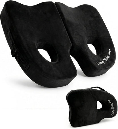 Cushy Tushy Premium Foldable Travel Seat Cushion - for Relief of Lower Back, Sciatic, Butt and Tailbone Pain - for Home & Office Use, Perfect for Travel or Driving - Coccyx Seat Cushion