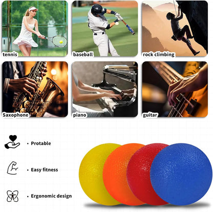 4 Pack Stress Balls for Adults,Squeeze Ball,Squeeze Balls for Hands Therapy
