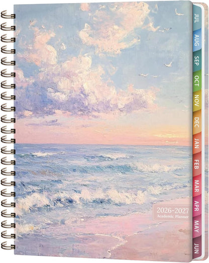 Planner 2026-2027, Weekly and Monthly Calendar Planner, JUL 2026 - JUN 2027 | A5(6.3'' x 8.5''), Hardcover, Agenda Book, Sprial Bound, Inner Pocket, Office and School Use