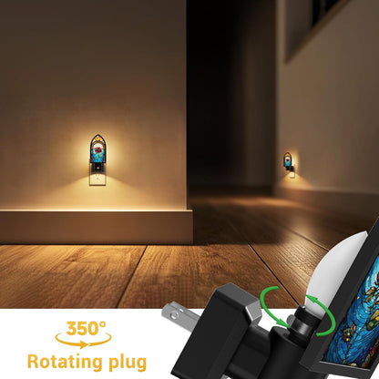 L LOHAS LED Night Lights Plug into wall, Amber Night Light with Adjustable Brightness, Plug in NightLight with Auto Light Sensor, Wall Sconce-Style Design Night Light for Bathroom,Hallway, 2 Pack