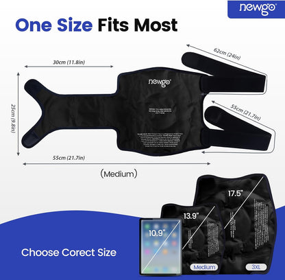NEWGO Knee Ice Pack Wrap, Ice Pack for Knees Cold Compression Therapy for Knee Replacement Surgery, Arthritis Pain, ACL, Swelling, Sports Injuries (21.7" x 9.8") - Blue