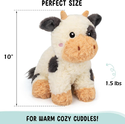 Bunny Microwavable & Weighted Stuffed Animals - 1.5 Lbs Unscented Heating Pad for Period Cramps Pain Relief and Anxiety, Cute Bunny Plush Toys Gifts for Women Girls Adults and Kids by Happy Fuel