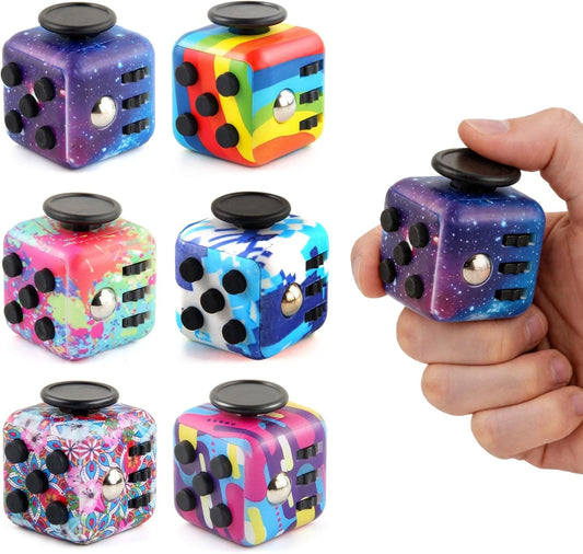 6 Pack Fidget Cubes Sensory Toy Set, Infinity Cube for Stress Relief | Gift for All Ages, ADHD Autism & Arthritic Support, CPSC ABS, 4 Quiet Sides, 6 Bright Colors, Office Travel Classroom Play