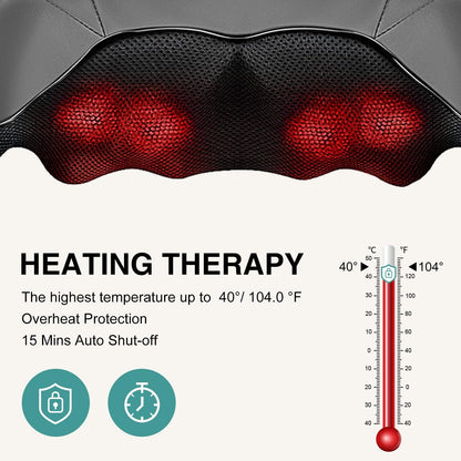Nekteck Shiatsu Neck Massager with Heat for Pain Relief Deep Tissue, 2026 Upgraded 3D Back Shoulder Kneading Massage Pillow, Body Muscle Relaxation Tools Gifts for Him Her, Blue (NOT Cordless)