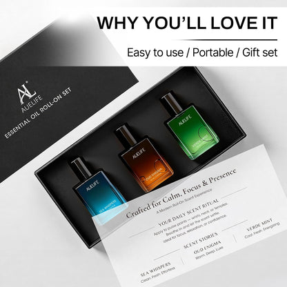 Auelife Men Essential Oils Set for Diffusers for Home, 6x10ml Scented Oil