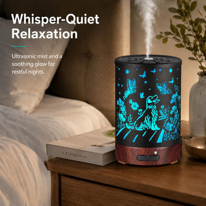 Essential Oil Diffuser, Ultrasonic Diffuser for Essential Oil, Cool Mist Humidifier Aromatherapy Diffuser with 7 Color Lighting Changing Modes, Waterless Auto Shut-Off for Home（Flower Fairy）