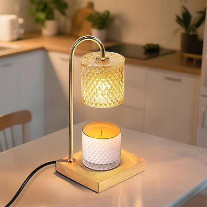 TigQiang Candle Warmer Lamp with Timer Dimmer, Birthday Gifts for Women Mom, House Warming Gifts, Elegant New Home Decor, Wax Warmer for Jar Candles, Heater Lamp for Scented Wax, Amber Glass