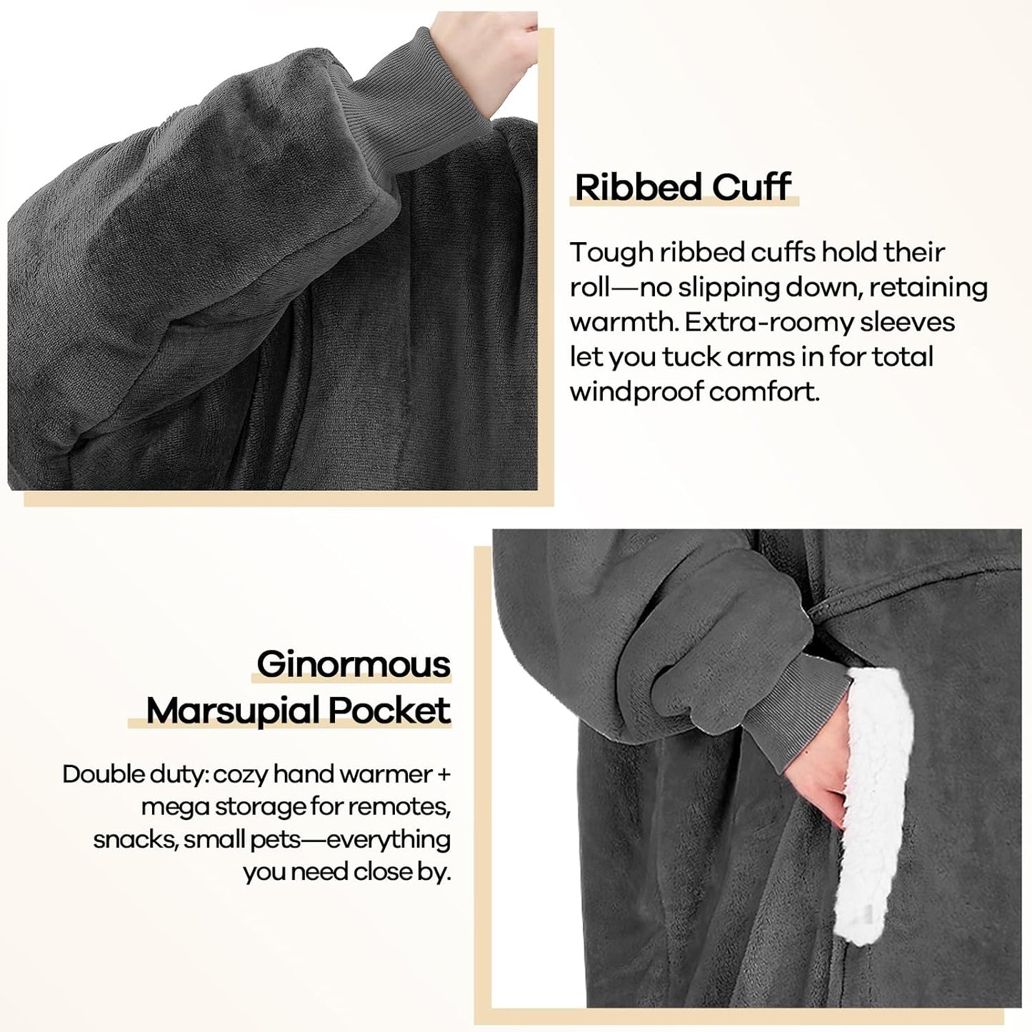yescool Wearable Blanket Hoodie as Christmas Birthday Gifts for Women Mom - Colors B