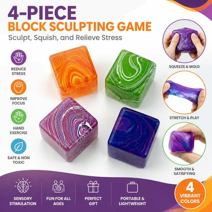 Squishy Textured Stress Balls 3pcs, Soft Memory Gel Squeeze Balls Fidget Toys for Kids/Adults Hand Exercises, Party Favors Anxiety Relief Squeeze Ball