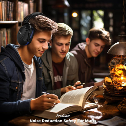 ProCase NRR 28dB Noise Reduction Ear Muffs, Foldable Adjustable Passive Noise Cancelling Headphones for Adults Kids Autism, Hearing Protection for Shooting, Construction, Mowing, Studying -Black - Colors A