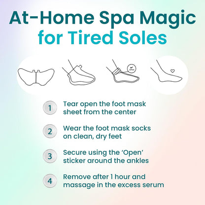 BLOOMORA Foot Peeling Mask (6 pairs) Exfoliating Foot Mask for Dry Cracked Feet with Lavender & Shea Butter, Dead Skin & Callus Remover for Feet, Exfoliating Socks for Women & Men, One Size Fits Most