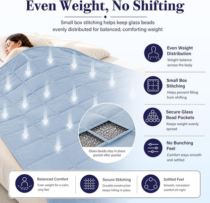 L'AGRATY Weighted Lap Pad 7lb: Small Weighted Blanket for Adults - Cooling Portable Travel Blanket for Relaxation Sleeping - Washable All-Season (29" x 24")