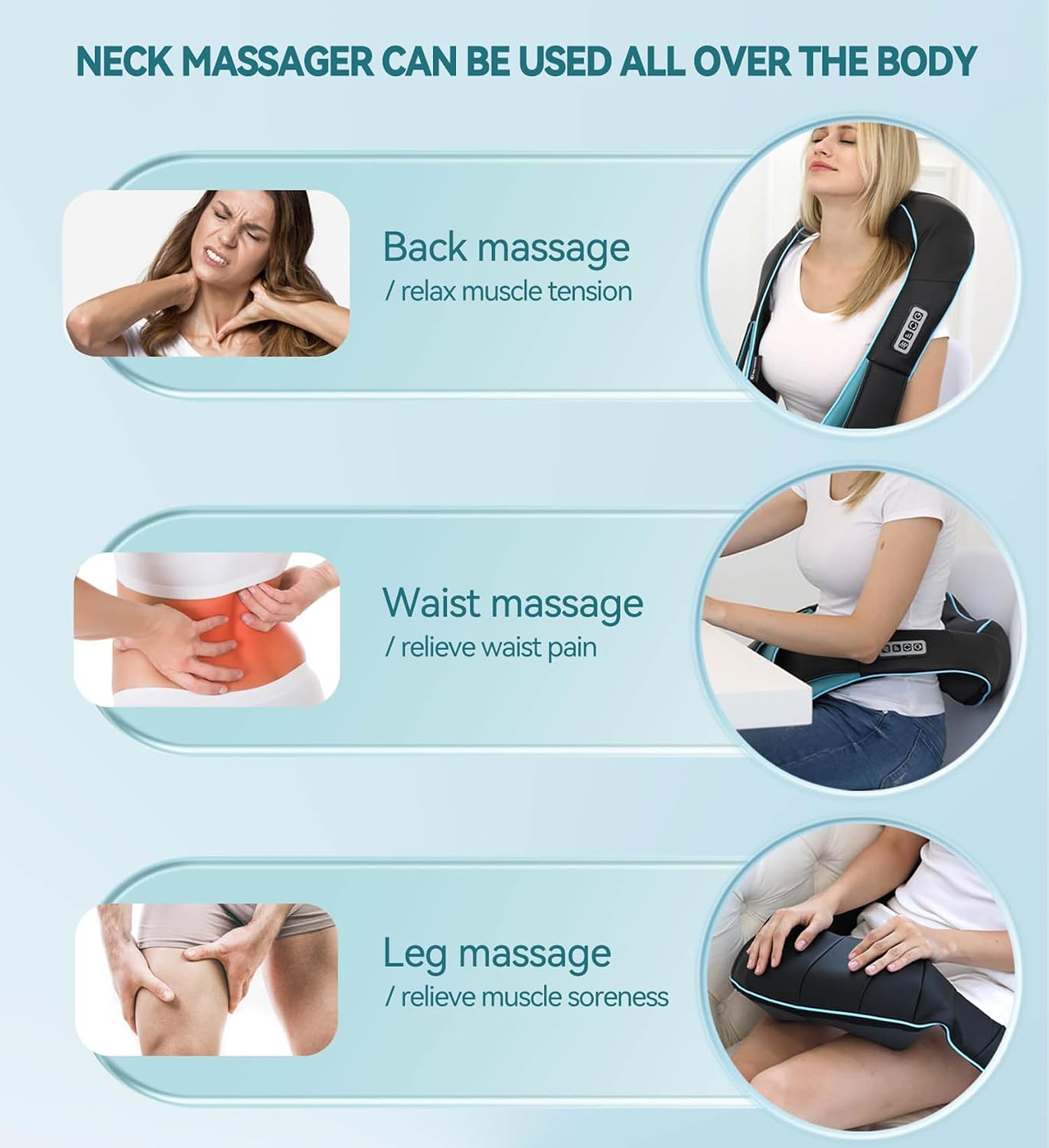 Mo Cuishle Women Men Gifts, Shiatsu Back Shoulder and Neck Massager with Heat, Electric Deep Tissue 4D Kneading Massage, Best Gifts for Mom Dad Wife Husband her Him, Christmas, Birthday (NOT Cordless)