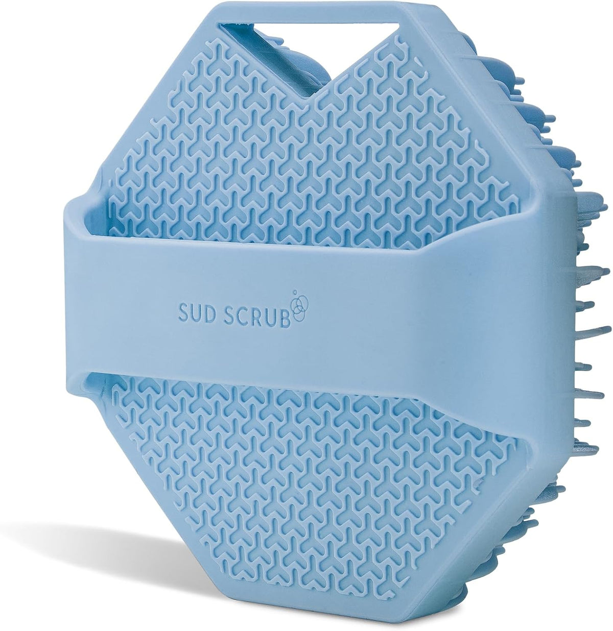 Sud Scrub® Antimicrobial Silicone Body Scrubber, Exfoliating Body Brush for Sensitive Skin, Antibacterial Shower Scrubber for Body, Bathroom Essentials for Men & Women, Charcoal