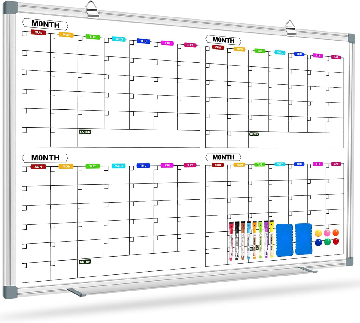 Dry Erase Board Calendar for Wall, 36" x 24" Monthly Whiteboard