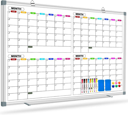 Dry Erase Board Calendar for Wall, 36" x 24" Monthly Whiteboard