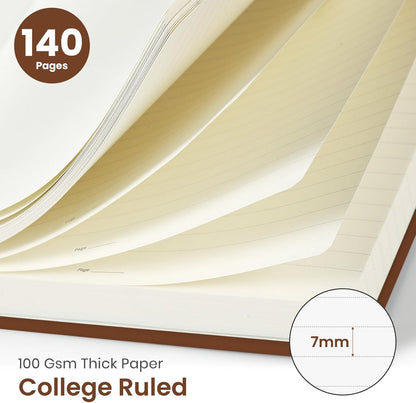 Taja Lined Spiral Journal Notebook for Women & Men, 140 Pages, College Ruled Hardcover Notebook for Work & Note Taking, Journals for Writing, A5(5.7" x 7.9") - Green