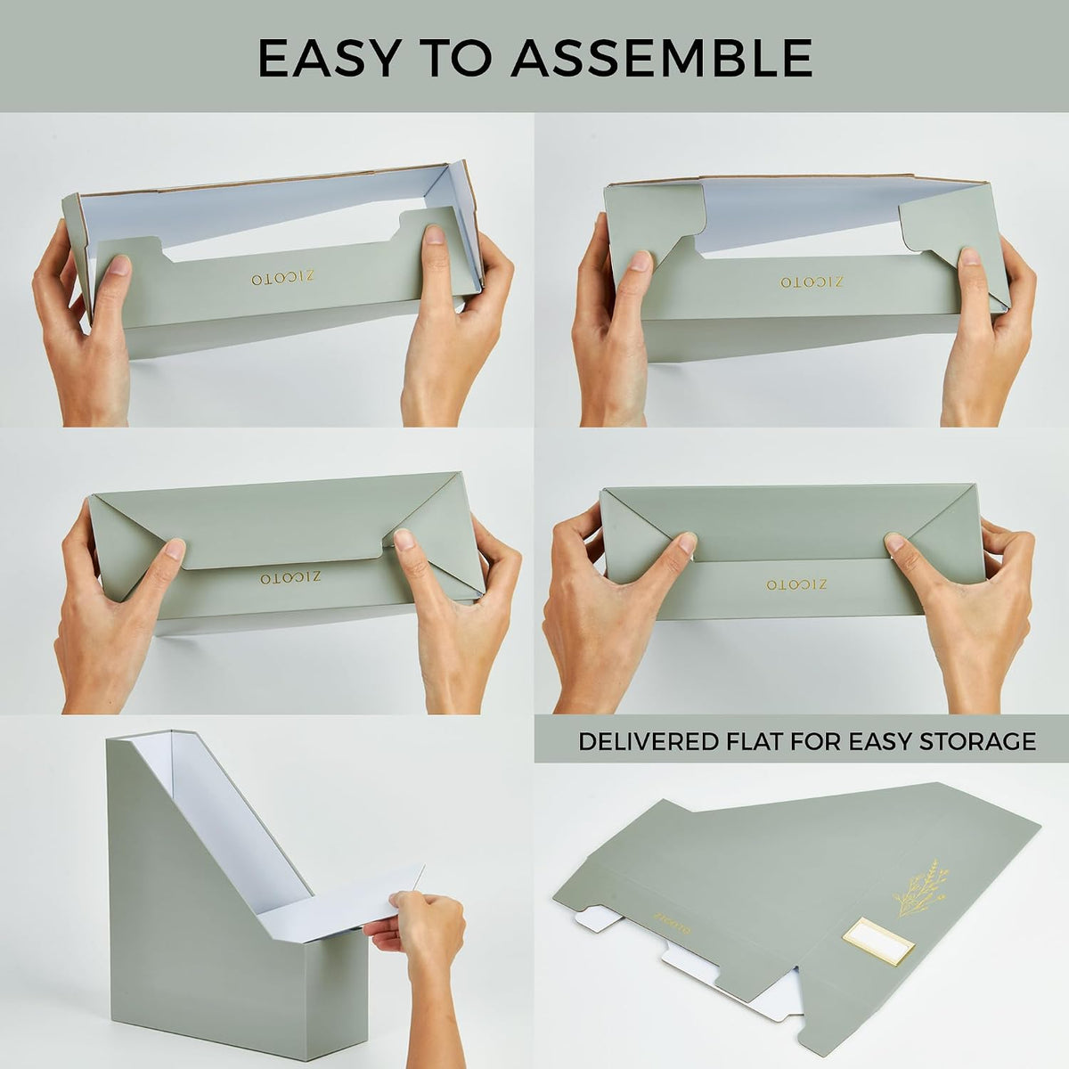 Beautiful Magazine Holder Set of 3 - Sturdy File Holder for Desk or Shelves