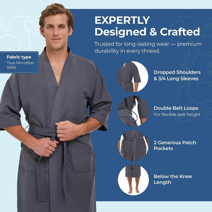 Monarch Unisex Chamois Microfiber Spa Kimono Robe