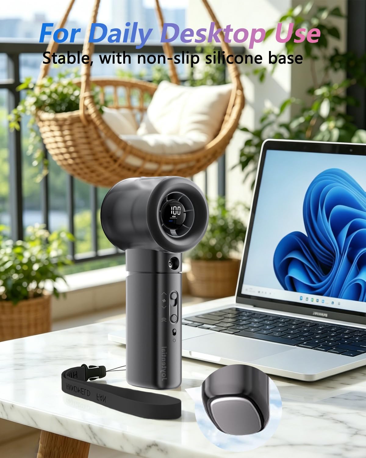 Portable Misting Fan Handheld, Turbo Mist Hand Fan USB Rechargeable with Digital Display, Powerful Spray Personal Fan for Travel, Outdoor, Beach Vacation, White