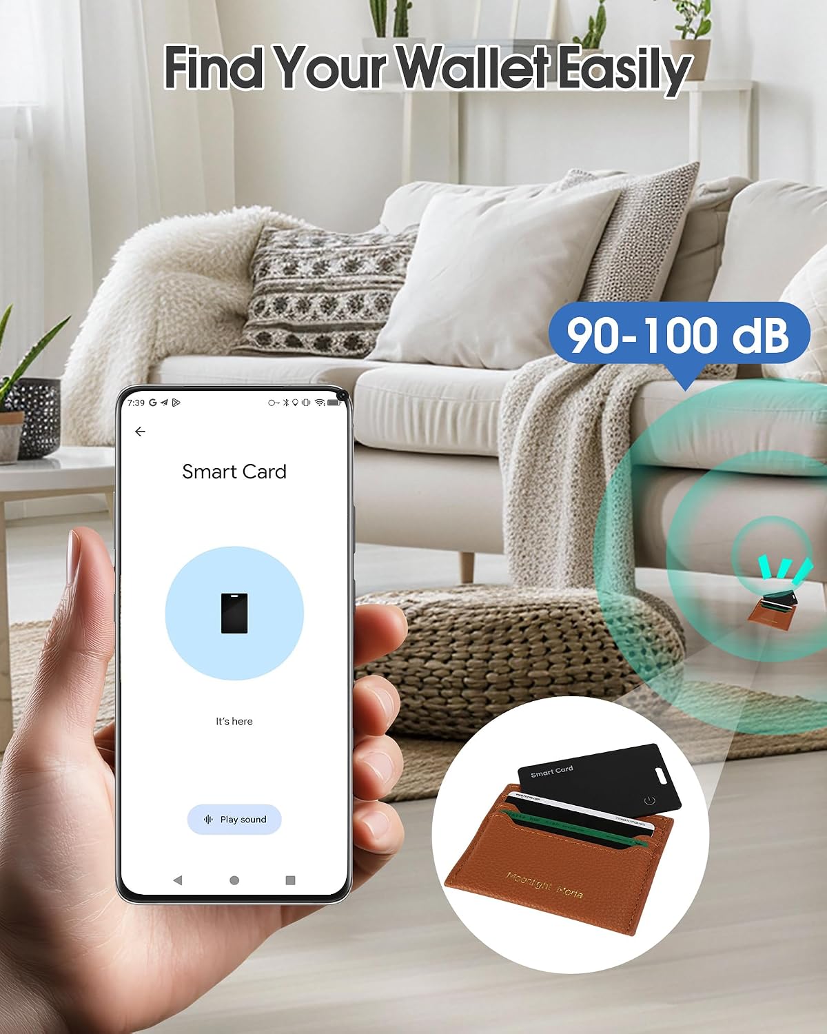 Zoilytech Wallet Tracker Card for Android 2 Pcs,Rechargeable Wallet Finder, Thin and Light Smart Card IP68 Waterproof GPS Tracker Item Locator for Find Hub App(Android Only)