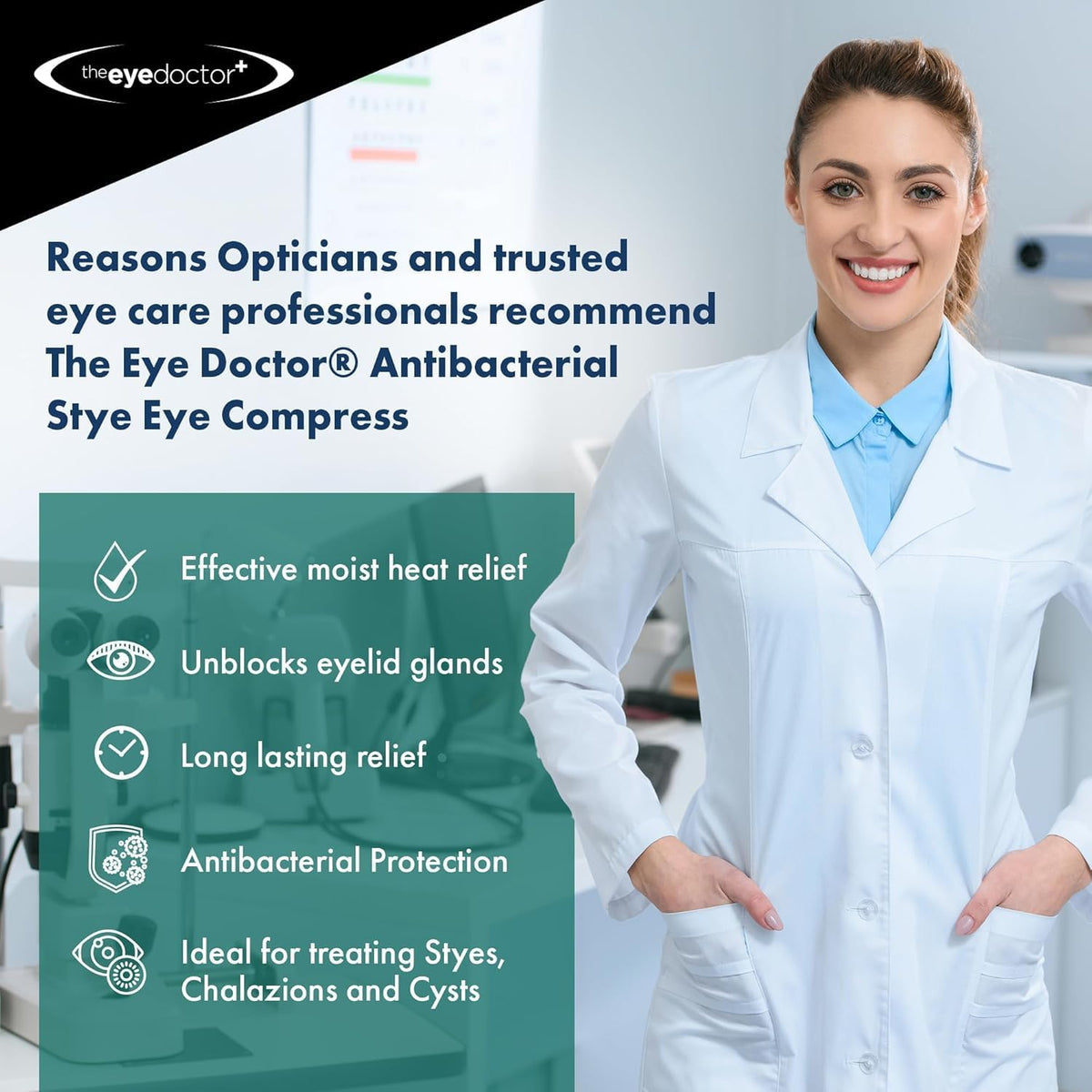 The Eye Doctor Stye Relief Compress - Reusable Microwaveable Hot Single Eye Patch Mask - Treatment of Stye, Blepharitis, Dry Eye