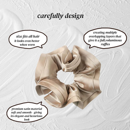 4 Pieces Jumbo Satin Silk Scrunchies for Women 7.2 Inches Large Oversize Scrunchies For Thick Hair Elastic Hair Ties (Pink Mix)