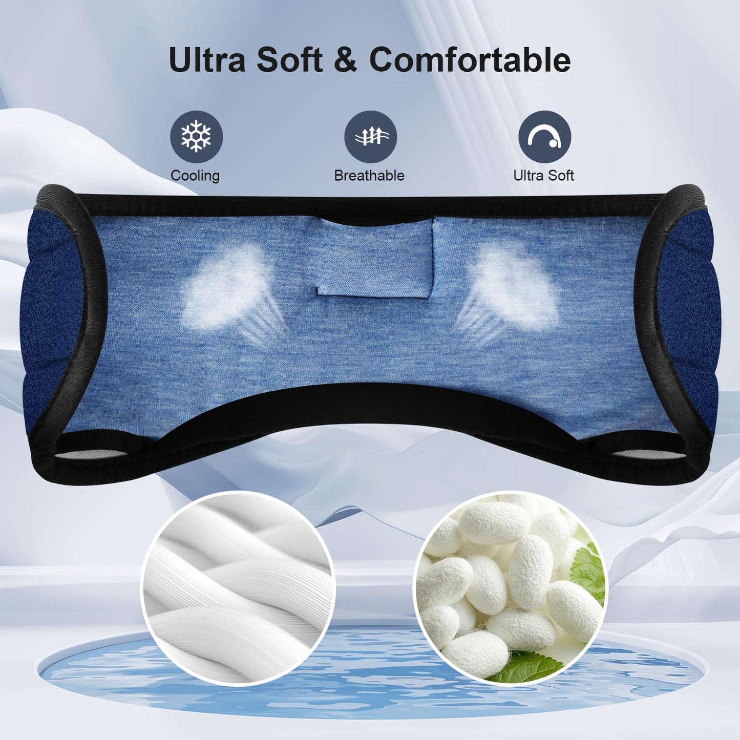 MUSICOZY Sleep Headphones, Bluetooth 5.4 Sleep Mask Headband Headphones Sleeping Eye Mask, Wireless Music Earbuds Earphones with HD Stereo Speakers for Side Sleepers, Cool Gadgets Unique Gift