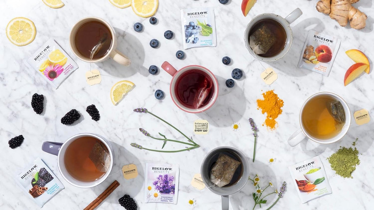 Bigelow Tea Benefits Wellness Teas Variety Pack, 18 Count (Pack of 6)